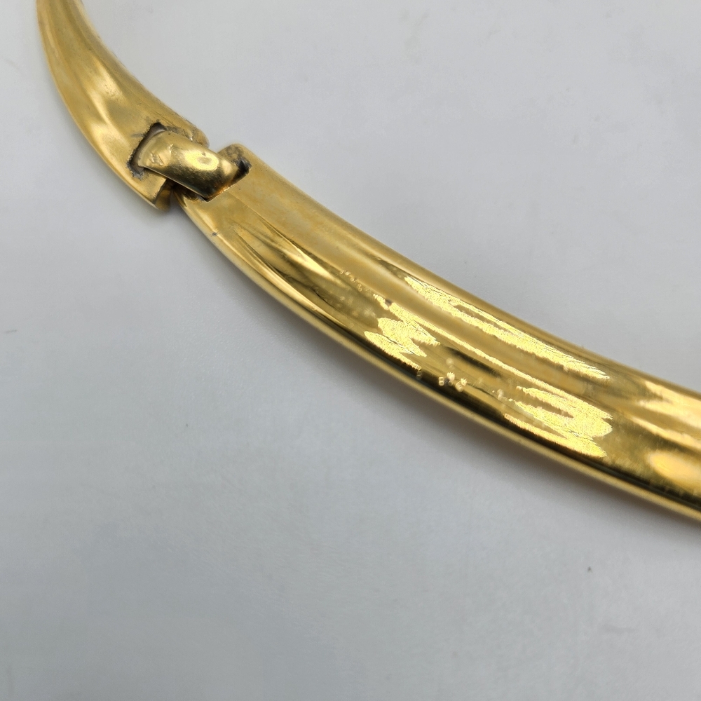 Napier Goldtone Necklace Choker Collar Modernist Statement Chunky Mogul Mobwife - Picture 6 of 7